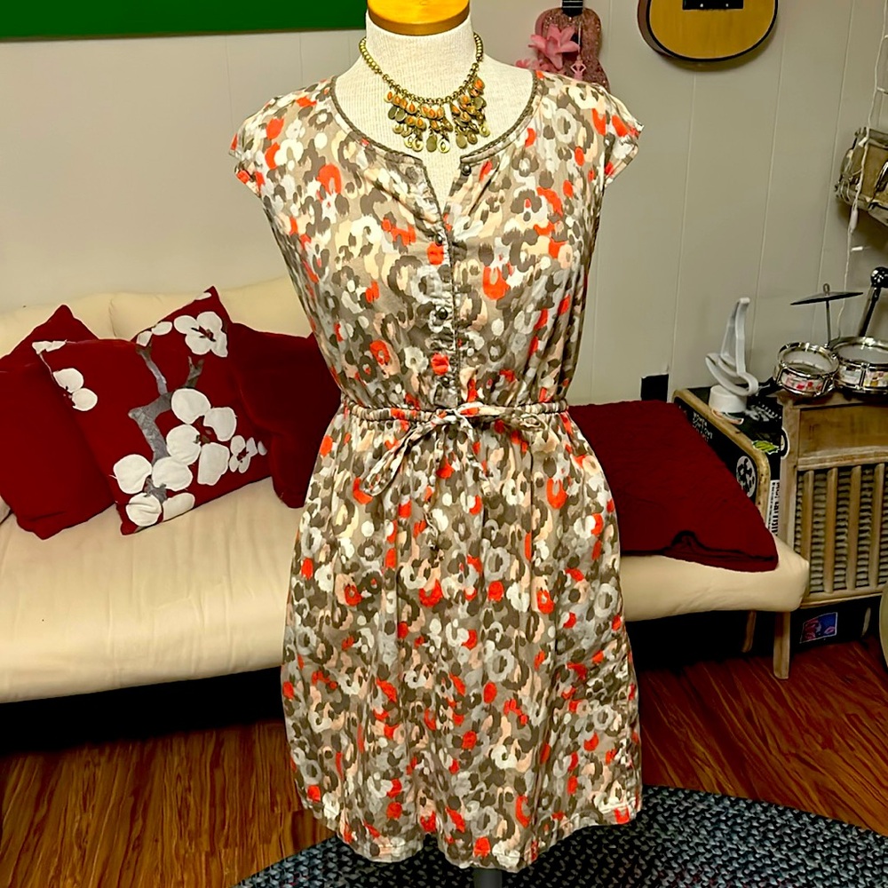 Abstract florals field of flowers light cotton summer dress